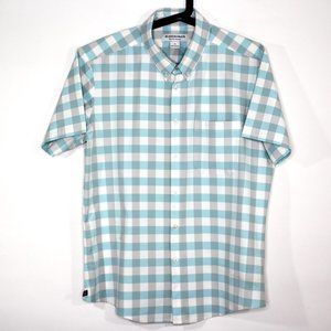 Mizzen + Main Mens Large Trim Leeward Performance Check Button Up Shirt O723